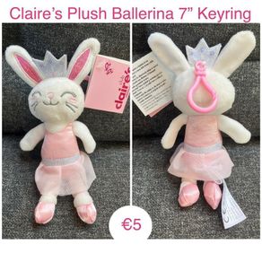 Claire's Plush Ballerina Bunny Keychain BNWT