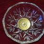 Killarney Crystal Cut Crystal Glass Congratulations On Your Wedding Lidded Jewelry Dish / Bowl With 22 Carat Gold Cover Handle and Footed Base Finishing Made In I Image 8