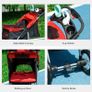 One-click Folding Pet Stroller Dog/Cat Travel Carriage with Adjustable Canopy, Cupholder, Storage Basket, Red Image 6