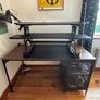 Duronic Standing Desk Converter + Monitor Arms + Anti-Fatigue Mat Image 2