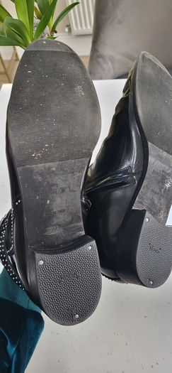 LK BENNETT black Hi-shine studded ankle boots Sz 40 (Fit 7UK)  - Rrp 229 (New)