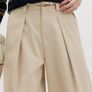 M&S Pure Cotton Pleat Front Barrel Leg Chinos Size UK 14 Short Image 3