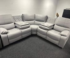 Rita Premium Leather Recliner Sofas With Drop Down Drinkholders & Consoles