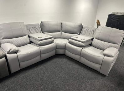 Rita Premium Leather Recliner Sofas With Drop Down Drinkholders & Consoles