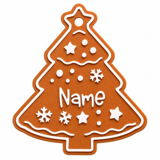 Personalised Gingerbread Christmas Gift Tags, Set of 8 3D