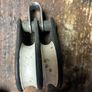 Vintage Barton Marine plain-bearing double blockThis is a classic twin-sheave pulley system featuring original white acetal resin wheels and lightweight dark composite cheek plates with distinctive weight-reduction holes.   Highly reliable, classic gear Image 4