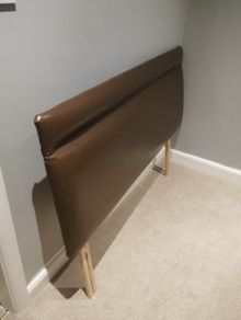 headboard 5ft brown leather