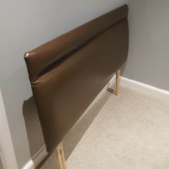 headboard 5ft brown leather