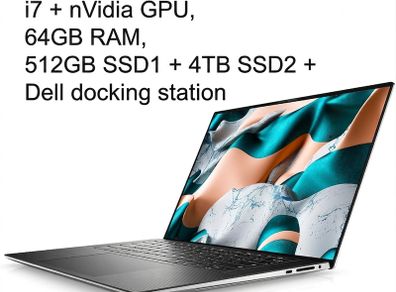 Dell XPS i7 + nVidia GPU, 64GB RAM, 4.5TB SSD + Dell docking station