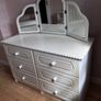 White Dressing Table with Triple Mirror & Matching Bedside Lockers Image 3