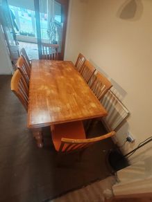 Large dining table and chairs
