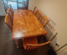 Large dining table and chairs