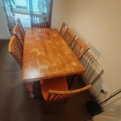 Large dining table and chairs