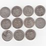G.B. 11 x 1/-, 92.5% Silver, Old Head or Veiled Head, Coins (1 holed) ( no. G21) Image 2