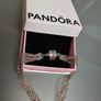 Vintage PANDORA 925 Sterling Silver Multi Strand Mesh Charm Clasp Bracelet Image 4