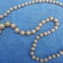 Vintage 60's Long Hand Knotted Faux Cream Pearl? Necklace Sterling Silver 925 Clasp Image 2