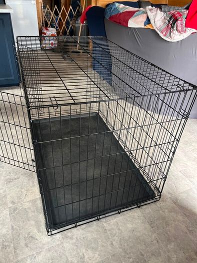 Extra Large (48") Double Door Dog Crate + Fitted Cover