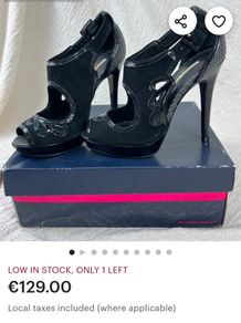 Buffalo London  Black Genuine leather Platform Heels, size 39