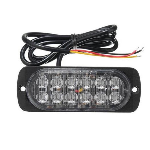 1x 12LED 12 LED Truck Van Tractor Trailer Yellow Light Flash Emergency Car Auto Warning Side Strobe Flashing Amber