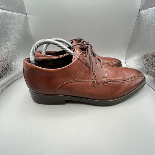 Ecco Melbourne Derby Shoes - Size UK 8.5 - Brown Leather