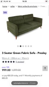 EZ Living Presley Sofa Couch 3 Seater Like new