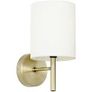 Wall Lights Brass with Cream Faux Silk Shade Image 2