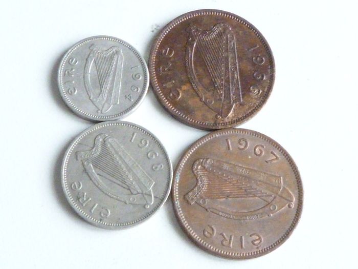Four Irish coins