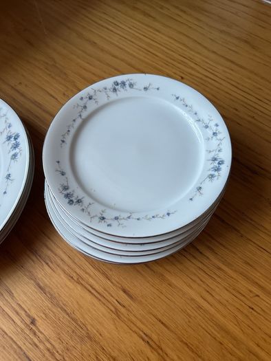 Royal West Germany Bone China Plates  Blue Daisy Flower Print