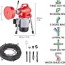 Drain Cleaner Machine Electric Sewer Snake Auger Manual Feed with 2 Sectional Steel Cables 250W Image 6