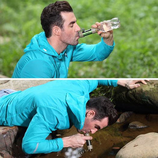Portable Outdoor Water Filter Survival kit with Bag for Camping ,Hiking & Travelling