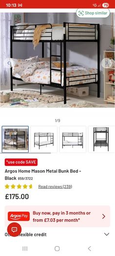Metal Frame Bunk Bed