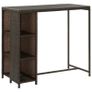 Bar Table with Storage Rack Brown 120x60x110 cm Poly Rattan Image 2