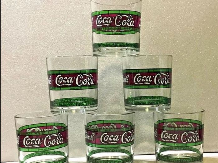 Coca Cola set of Liberty glasses from the 80's