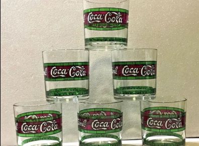Coca Cola set of Liberty glasses from the 80's