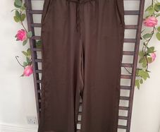 trousers brown satin wide leg trousers large primark