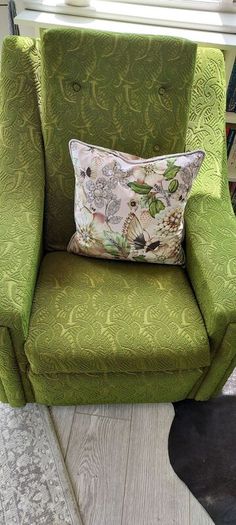 2 x Vintage Green Armchairs