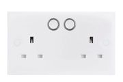 White Plastic Double Switched Smart Home Automation Socket 13A