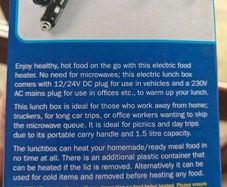 Electric food heater/lunch box