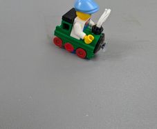 Lego figure in train costume