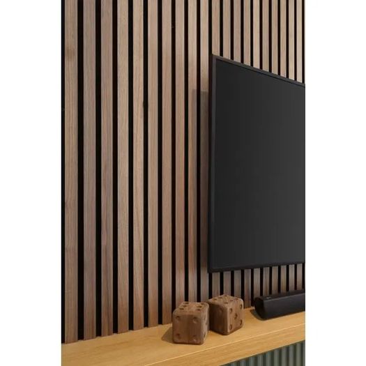 Acoustic Slat Wall Panel Walnut 240x60cm