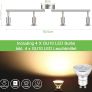 NEW SALE | LED Ceiling Light Rotatable, 4 Way LED Ceiling Spotlight, Matt Nickel & Swivelling Design, Including 4 X 4W GU10 LED Bulbs Image 3
