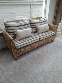 Indoor Rattan 2 seater sofa and 2 chairs