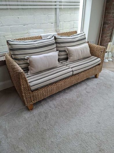 Indoor Rattan 2 seater sofa and 2 chairs
