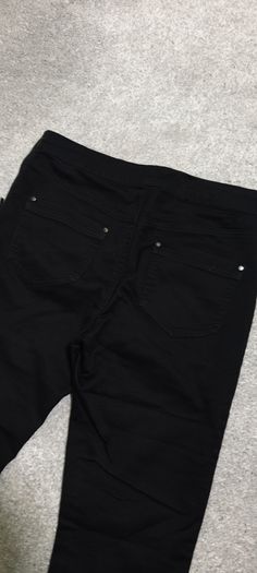 Wallis Black High-Waisted Jeggings / Trousers with Side Zip - Size 8