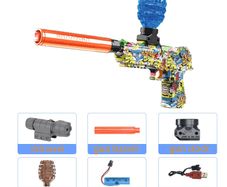 Kids Outdoor Toy Electric Blaster Gun Shooting Gel Bullet Pistols Summer Play Water Shooting Interactive Party Game Children Adult