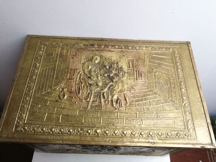 Brass fire file storage box