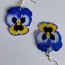 Vibrant Violet & Yellow Pansy Earrings Image 10