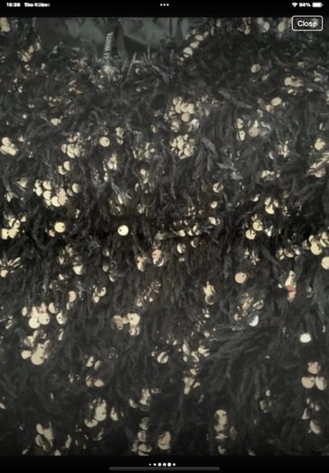 top Bnwot black fluffy embelished top short sleeve size large elli white brand