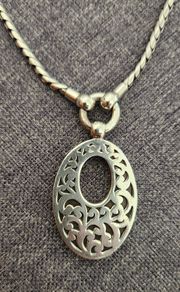 Lois Hill Silver Oval Necklace