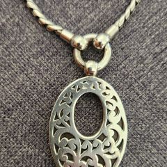 Lois Hill Silver Oval Necklace